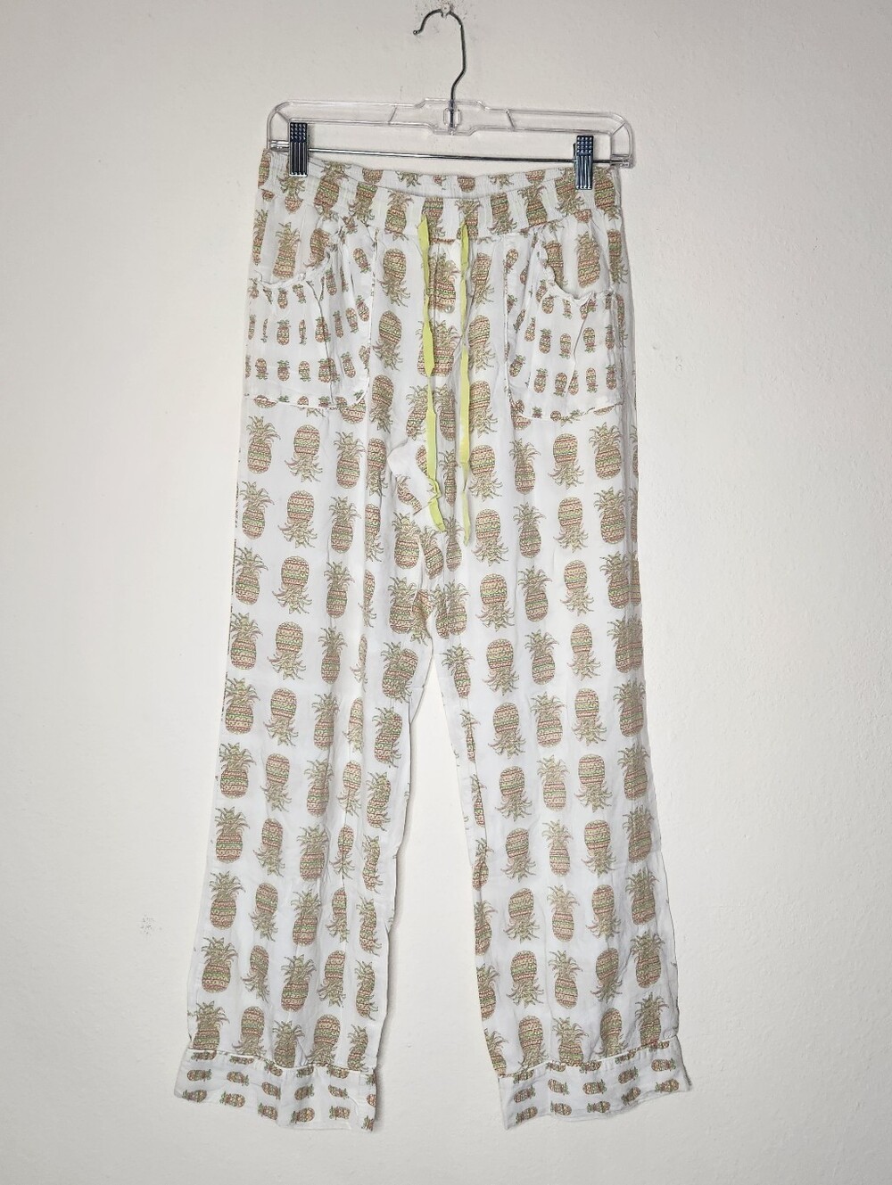 Victoria's Secret Womens XS Pineapple Sheer Pajama Pants Bottoms Drawstring